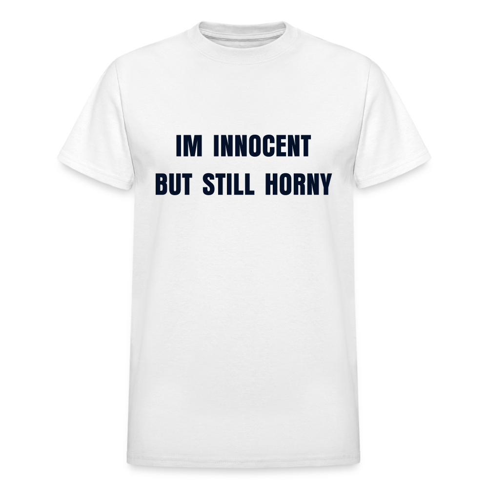 IM INNOCENT BUT STILL HORNY - white