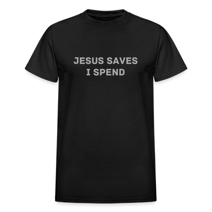 JESUS SAVES I SPEND - black