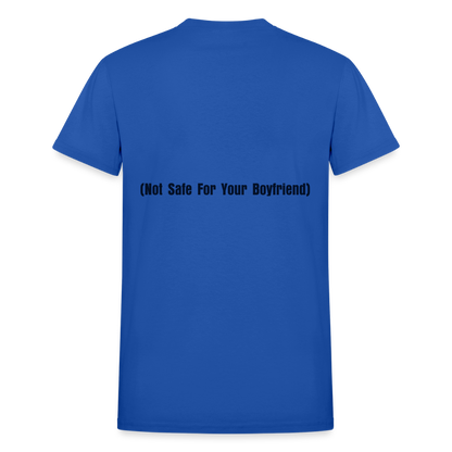 NSF nice sweet friendly (not safe for your boyfriend) (on the back) - royal blue