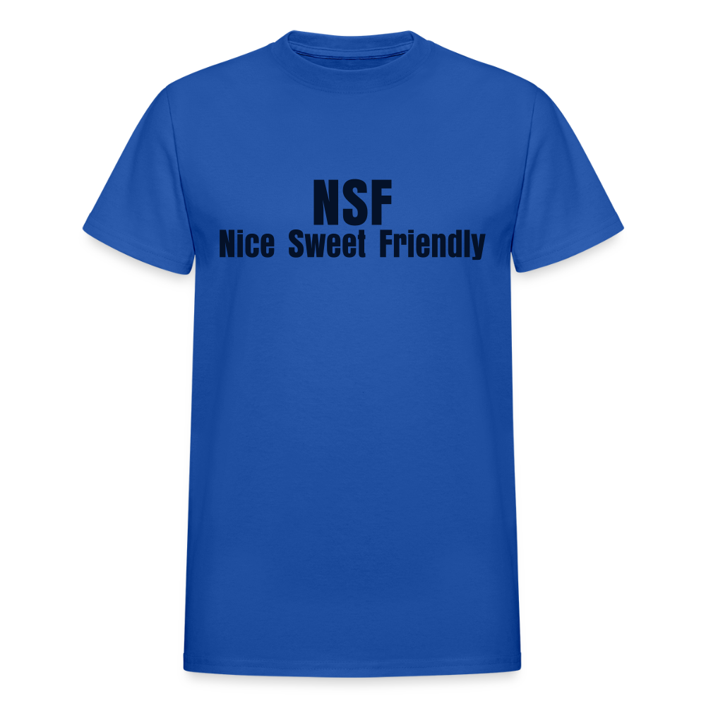 NSF nice sweet friendly (not safe for your boyfriend) (on the back) - royal blue