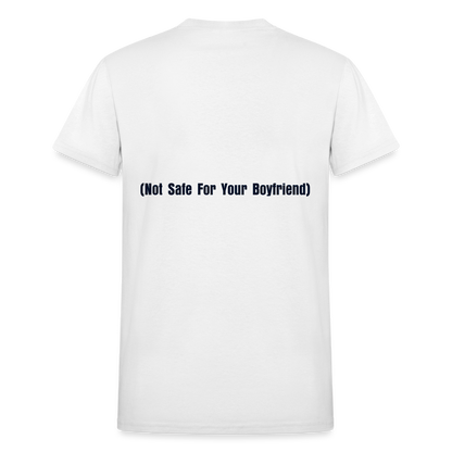 NSF nice sweet friendly (not safe for your boyfriend) (on the back) - white