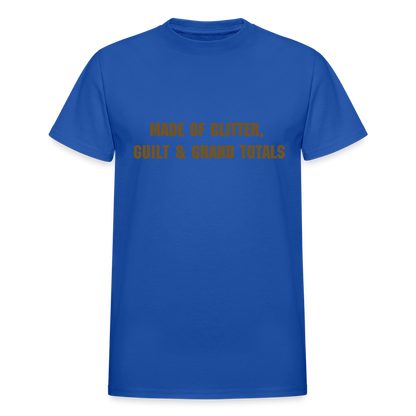 Made of Glitter, Guilt & Grand Totals - royal blue