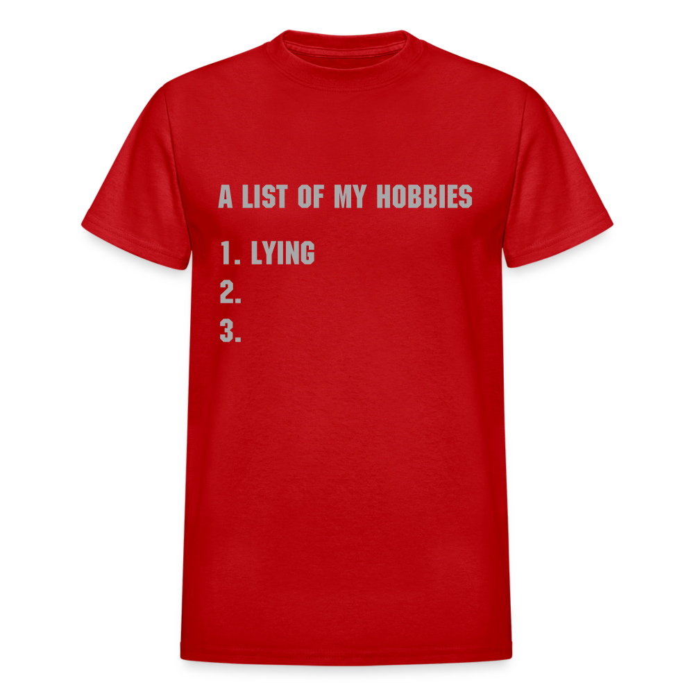 A LIST OF MY HOBBIES - red