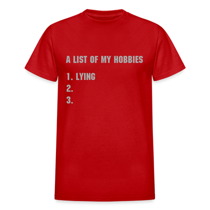 A LIST OF MY HOBBIES - red